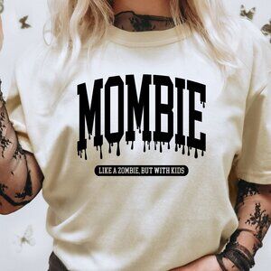 Funny Halloween Mombie Shirt Unisex Vintage Style Handmade